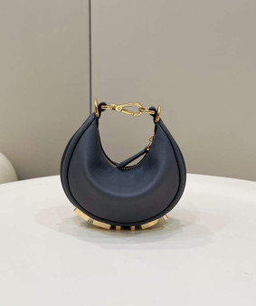 Fendi Nano Fendigraphy 7AS089 Black leather charm