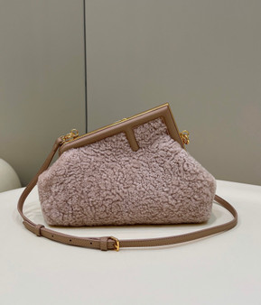 Fendi First Small 8BP129 Pink sheepskin bag