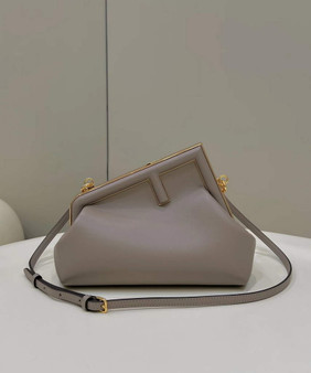 Fendi First Small 8BP129 Gray leather bag