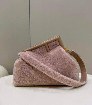 Fendi First Medium 8BP127 Pink sheepskin bag