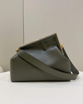 Fendi First Medium 8BP127 Green leather bag