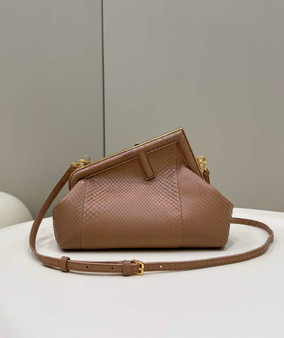 Fendi First Small 8BP129 Dark Beige python leather bag