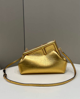 Fendi First Small 8BP129 Gold leather bag