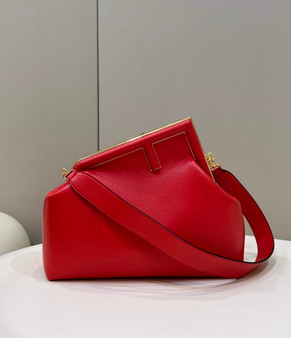 Fendi First Medium 8BP127 Red leather bag