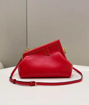 Fendi First Small 8BP129 Red leather bag