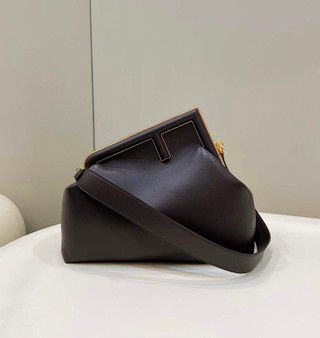 Fendi First Medium 8BP127 Dark Brown leather bag