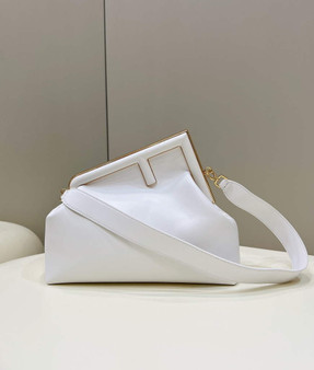 Fendi First Medium 8BP127 White leather bag