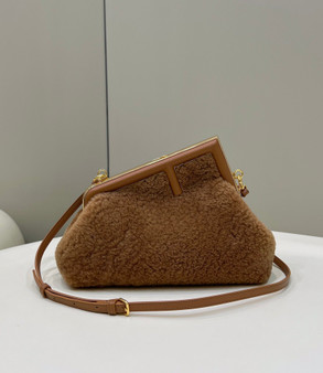 Fendi First Small 8BP129 Brown sheepskin bag