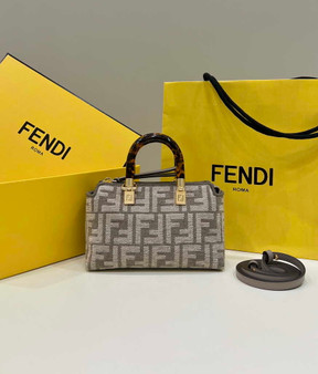 Fendi 8BS067 By The Way Mini Small gray FF Boston bag