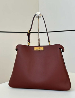 Fendi Peekaboo Soft Large Brown Leather Bag 8BN358