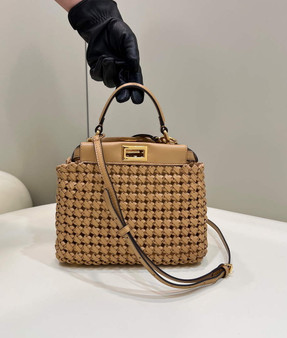 Fendi Peekaboo 8BN244 Mini bag Leather Dark Beige