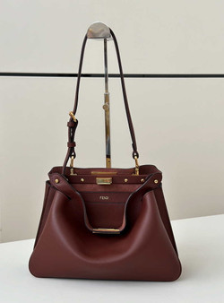 Fendi Peekaboo Soft Small Leather Wine Red 8BN365