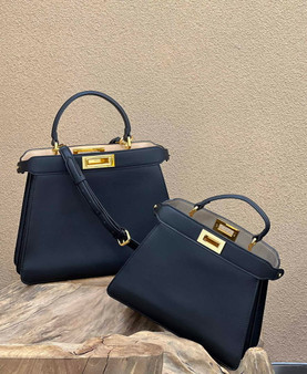 Fendi 8BN327 Peekaboo Iseeu Small Bag Black