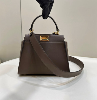 Fendi 8BN244 Peekaboo Mini Gray leather bag 2125CS