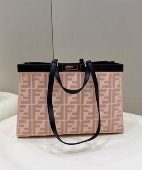 Fendi 8BH374 X-Tote Pink canvas shopper with FF embroidery