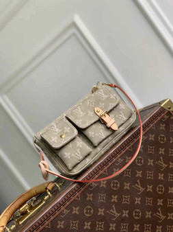 Louis Vuitton Pochette Accessoire Cargo Bag M27602 Gray Denim