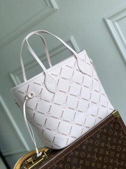 Louis Vuitton Neverfull MM Bag, M28527 Light Bliss Couture Cowhide leather