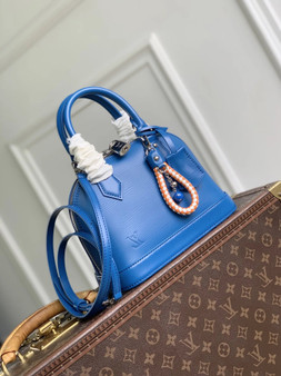 Louis Vuitton Alma BB Bag, M29125 Ocean Blue Cowhide leather