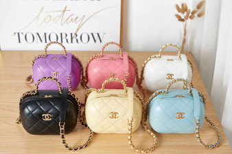 Chanel AS3066 Small Vanity Case Lambskin gold-tone metal Black