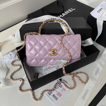 Chanel Clutch with Chain Ap3803 Lambskin Pink
