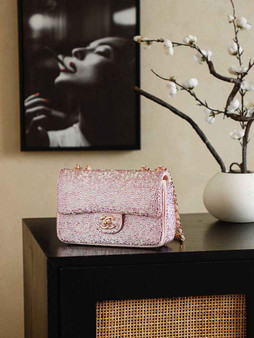 Chanel Evening bag, Strass imitation pearls, AS4297 dark pink - Default Title - View 1