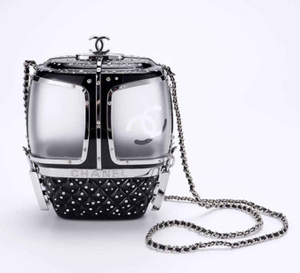 Chanel Black And Silver Strass, Lucite AS1200 Enamel Evening Bag - Default Title - View 1