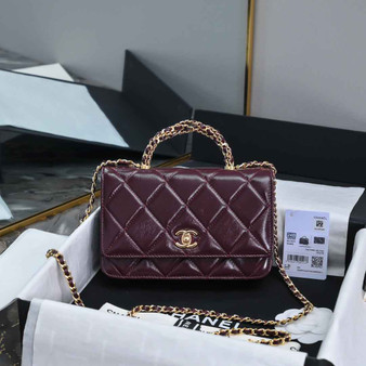 Chanel Wallet on chain, AP4166 Lambskin Wine Red - Default Title - View 1