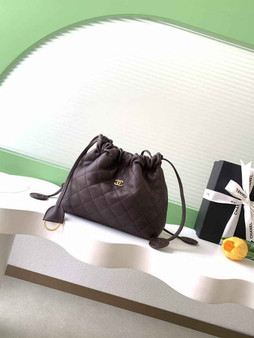 Chanel Clutch with leather strap, AP5228 Lambskin coffee - Default Title - View 1