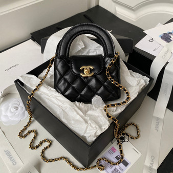 Chanel Clutch With Chain AP3435 Shiny Aged Calfskin Black