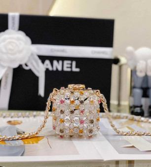 Chanel Evening Shoulder bag AS3769 crystal Gold
