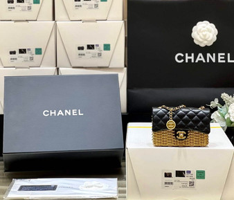 Chanel AS3713 Small Evening Bag Lambskin gold metal
