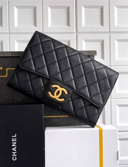 Chanel Large clutch,  Shiny crumpled calfskin, AP4944 black - Default Title - View 1