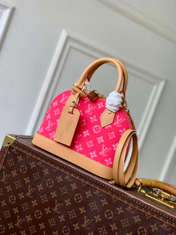 Louis Vuitton Alma BB M28272 Plum Coated canvas Gold Hardware
