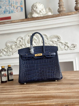 Hermès Birkin Bag 25 Calfskin Navy