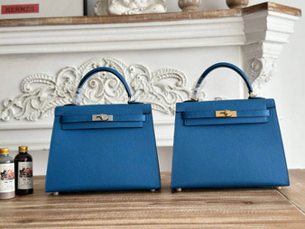 Hermes Kelly Bag 25cm Epsom Blue