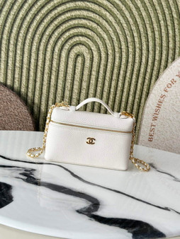 Chanel Vanity with chain, AP5346 Calfskin White