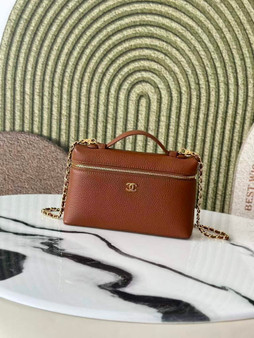 Chanel Large Vanity with chain, AP5347 Calfskin Brown