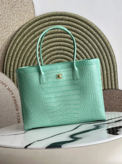 Chanel Large Shopping Bag, AS6239 Crocodile Blue