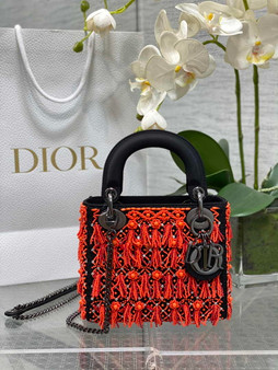 Mini Lady Dior Bag M0505 Red Lambskin M921