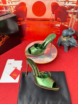 Christian Louboutin Me Dolly 100mm Nappa Leather Mules - Green