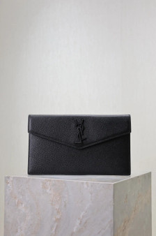 YSL UPTOWN pouch, 5657391  in grain de poudre leather black