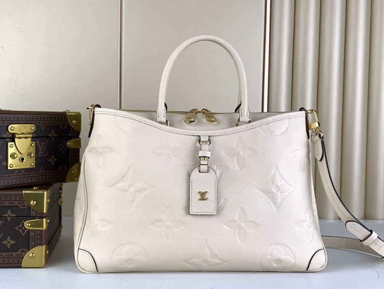 Louis Vuitton M46487 Trianon MM Bag Monogram Leather Beige