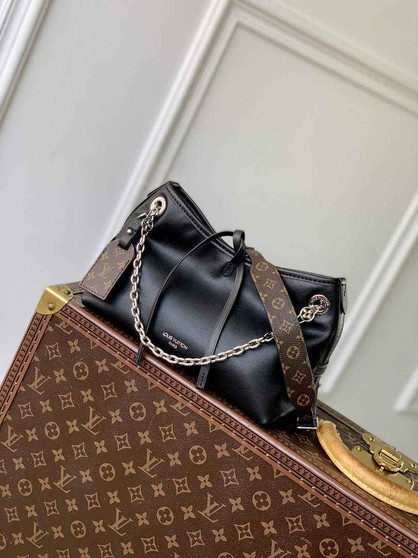 Louis Vuitton CarryAll BB Bag M13014 Black Leather - Default Title - View 1