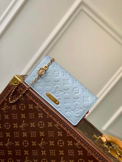 Louis Vuitton Wallet On Chain Lily M83233 Blue Monogram Leather