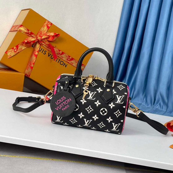 Louis Vuitton Speedy Bandoulière 20 Bag M46088 Monogram Black White