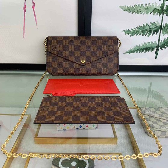 Louis Vuitton N63032 Félicie Pochette Damier Ebene canvas - 21 x 12 x 3 cm / Damier Ebene canvas - View 1