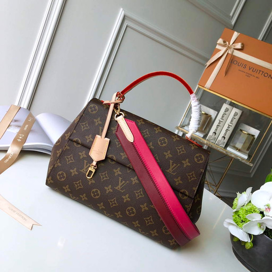 Louis Vuitton M42735 Cluny MM Bag Monogram Canvas Red
