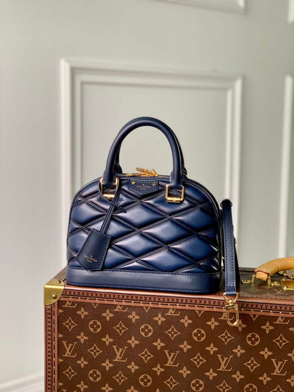 Louis Vuitton Alma BB M23666 Navy Blue Lamb leather Gold Hardware