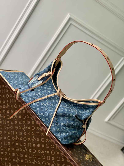 Louis Vuitton CarryAll MM Bag M46855 Denim Blue - Default Title - View 1