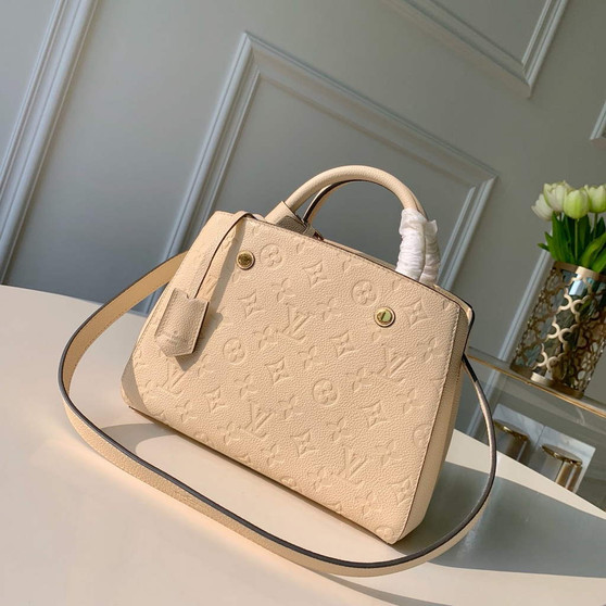 Louis Vuitton M41053 Montaigne BB Monogram Empreinte Leather Beige
